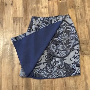 Wrap skirt Ann Taylor beautiful blue and gray design